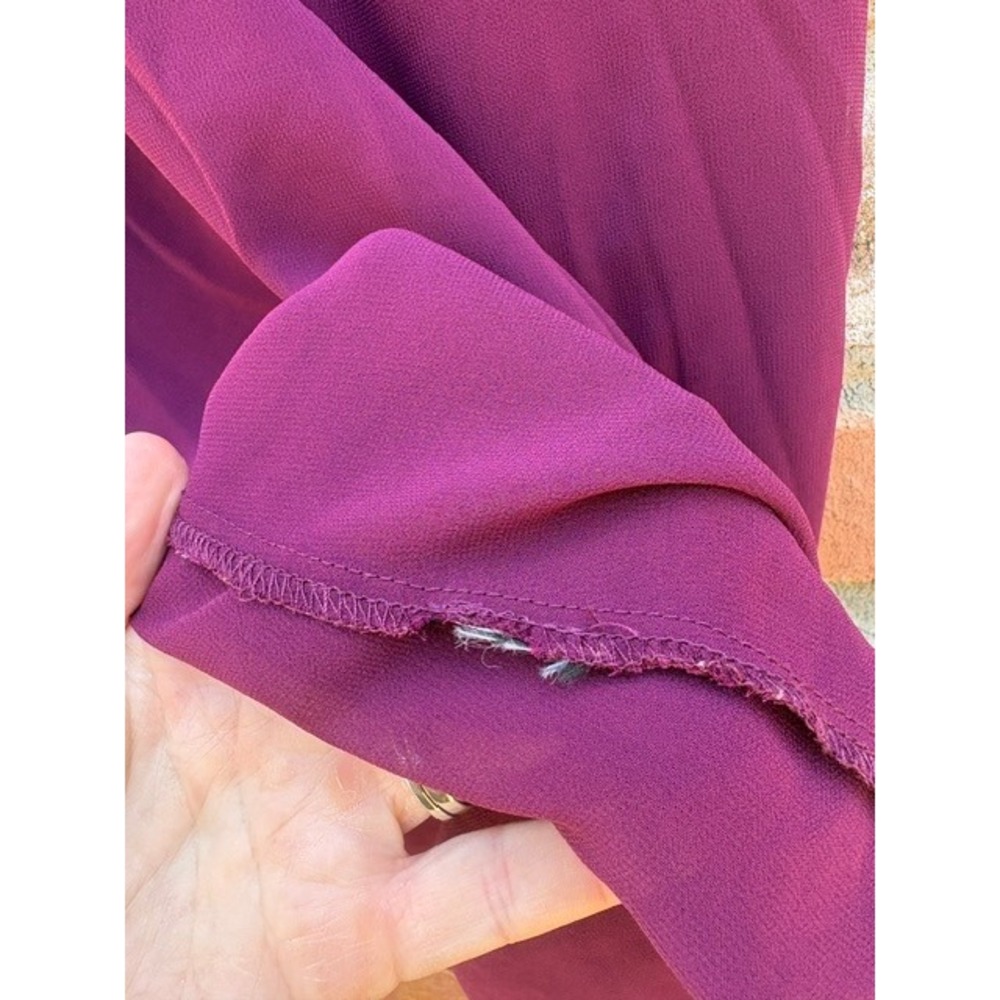 Torrid Women Plum Purple Cold Shoulder Chiffon Cami‎ Top Spaghetti Strap 2X - Picture 4 of 6
